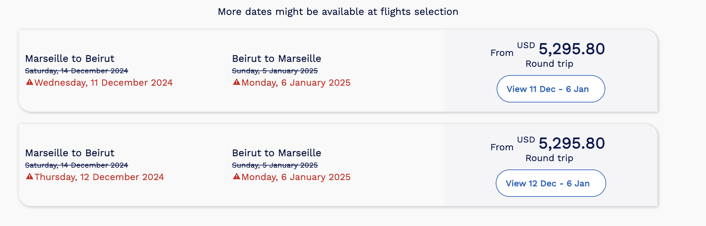 MEA to Resume Regular Flights Starting December 12